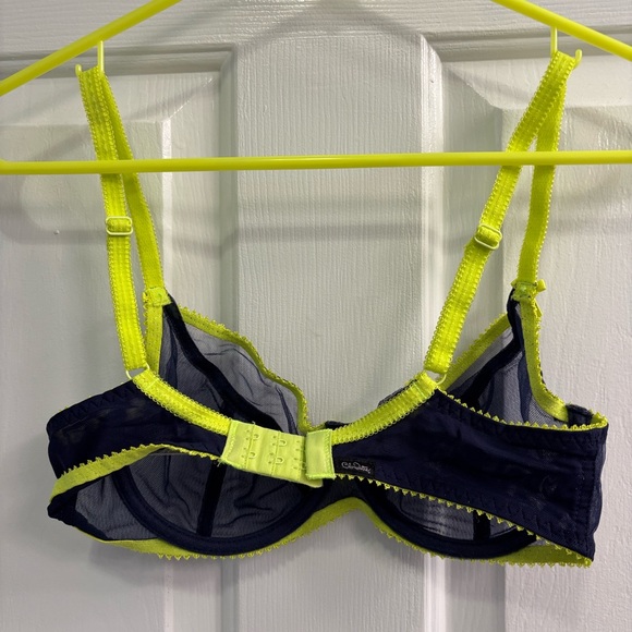 Claudette matching bra and panty set | size S panty and 32D bra | navy and neon - Picture 6 of 9